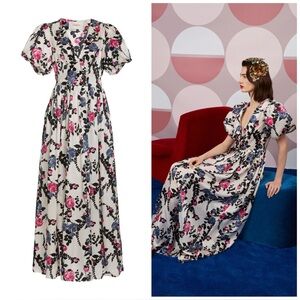 La DoubleJ, Floral Maxi Dress, Puff Sleeve, Vintage Inspired, Statement Piece